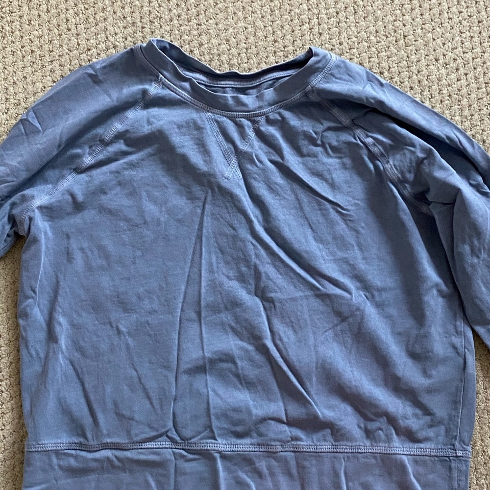 Lightweight blue charcoal long sleeve tee